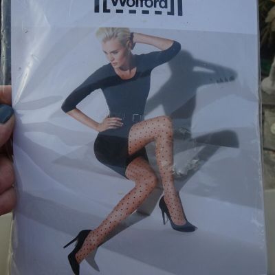 NWT Wolford Carre Tights, Sahara Black Dot , Size S